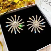 Stud Lucky Goddess Sun Rhinestone Glitter Luxe Earring Koreaanse overdreven oorbellen voor vrouwen 2022 Fashion Jewelry Brincosstud