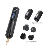 Kablosuz dövme pil kalemi döner makineli tüfek değiştirilebilir iyi motor dijital ekran dövme kiti kalıcı makyaj pen322u