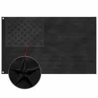 특별 3x5ft 자수 모든 흑인 아메리카 국기 미국 블랙 깃발 전술 장식 정전