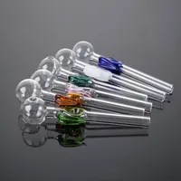 Skull Cool Pyrex Glass Oil Burner Pipe Straight Tube Tobacco Pipes Mini Spoon Hand Pipes Colorful Smoking Pipe SW129