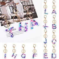 Keychains Alphabet English 26 Letters Keychain Colorful Pendant Acrylic Handbag Charms Woman Girls Temperament Wild Jewelry Gift