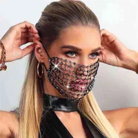 Beautiful zircon new luxury black mesh Rhinestone Jewelry mask for women's shiny crystal decorative mask Prom Party accessories Y220805