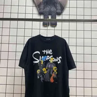 Nueva versión alta correcta Paris Simpson camiseta de manga corta para hombres de manga corta y de manga corta y el mismo estilo pareja