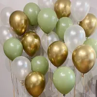 15 unids retro oliva verde cromo oro látex globos cumpleaños fiesta decoración baby shower air ballon boda celebración suministros glob