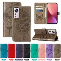 Embossed Butterfly Phone Cases For Samsung Note 20 Ultra S22 Plus S21 S20 FE F52 A82 Quantum 2 Xcover 5 4G 5G Flip Leather Wallet Cover