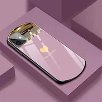 Mode Love Heart Makeup Mirror Phone Cases For iPhone 11 12 13 Pro Max X XR XS 7 8 Plus Luxury Tempered Glass Hard Back Cover288a