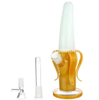 Glass Bong Banana Shaped Hookah OilRig 10 Inches Height With 14mm Bowl