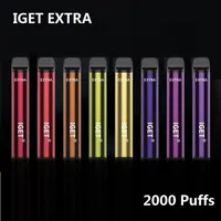 Authentic Iget Extra Disposable E Cigarette Pod Device 2000 Puffs Vape Pen Stick Igetvape Vapor Bars a17302o236p