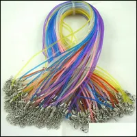 100 pçs / lote fios ajustáveis ​​2mm cores artesanais cores pvc corda de borracha colares pingente encantos encantos clasp fecho lagosta cordão cordão cordão