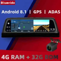 Bluavido 10インチ4G Android Car DVR ADASダッシュボードGPSナビゲーションHD 1080P Wifiデュアルカメラ自動ビデオレコーダー24時間モニターH220409