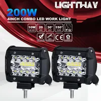 2pcs 4inch 200W CREE LED Work Light Bar Pods Flush Mount Combo Driving Lamp 12V 6000K 20000LM For Driving Offroad Boat Car3119