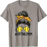 面白いソフトボールママの乱雑なパンママママのデイマザーTシャツ男性用カジュアルトップシャツのトップTシャツ安いカジュアルコットンJ220726