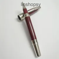 Luxury Pens Wine Red John F Kennedy Classic Rollerball Pen Ballpoint-Pen With Silver Trim-Pen For Business Gift 3XE6