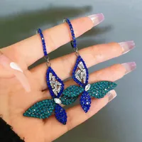 Dangle żyrandol 2022 Koreańskie pełne wisiorek w zawieszki motyla do kobiet dla kobiet Pierścień do uszu elegancka biżuteria gifsdangle