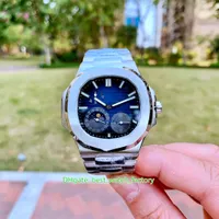 PPF Maker Super Version Watches 40,5 mm Nautilus 5712/1A-001 Księżyc Sapphire Cal.Cal.240 PS IRM C LU Transparent Mechanical Automatic Mens Watch Męskie Wristwatches