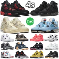 Jumpman 4 4s Hombres Mujeres zapatos de baloncesto retro de baloncesto negro Red Red Thunder White Oreo un Blue Sail Metallic Lightning Wild Things Red Mens Trainers Sports Sporters