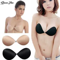 Sexy Sujetador Women's bra Invisible Push Up Bra Self-Adhesive Silicone Seamless Front Closure Sticky Backless Strapless253F