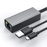 5pcs/lotes micro USB a RJ45 Adaptador de cartão de rede 10/100 Mbps Ethernet 2.0 LAN Switch para Fire TV Google Chromecast2318