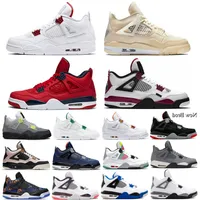 Jumpman Topest 품질 4 4S White Sail Men Basketball Shoes Bred Red Metallic Whats the Neon Pure Money Cement Raptors Mens 트레이너 스포츠 운동화 Chaussures