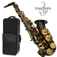 OEM Yanagisawa A-902 A-Wo2 EB Altsaxophon Schwarzer Farbe Abalone Schnalle Key Alt Sax Professionelles Student Saxophon mit ACCE175G