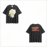 2022 Erkek Tişörtler Tasarımcı Tshirts Galeriler Melek Kafatası Kanatları Bronz Mektuplar Kadın Tişört Kıyafetleri Vintage Portre Baskı T-Shirt Grafik Tee T-Shirt Hip Hop A2