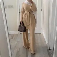 Caftan Marocain Dubai Abaya Set turco Musulmán Vestido hijab marroquí Kaftan Robe Islam Elbise Islamic Clothing for Women ROPA12641