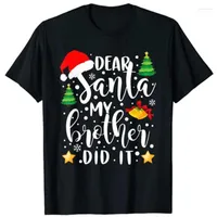 Erkek Tişörtleri Sevgili Noel Baba Kardeşim yaptı Komik Noel Pijama T-Shirt Bles22