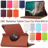 360° Rotation Tablet Case for iPad Mini 1 2 3 4 5 6 Samsung Galaxy P200 P610 T290 T500 Litchi Veins PU Leather Flip Stand Cover w245y