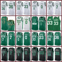 Meilleur Boston''Celtics''Men 0 33 7 36 Jersey de basket Jayson Tatum Larry Bird Jaylen Brown Marcus Smart 20220513