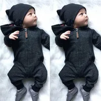 0-24M Baby Boy Clothes Infant Warm Long Sleeve Zipper Romper Newborn Jumpsuit Kid Hooded Girl Sweater Outfit294G