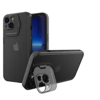 Caixa de Kickstand com proteção de suporte de câmera Casos foscos translúcidos para iPhone 13 12 11 Pro Max mini XR XS máx x 8 7 6 mais Samsung S22 S21 Ultra A33 A53 A13 A12