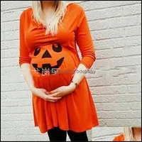 Maternity Dresses Halloween Devil Print Women Fashion Casual Autumn Winter Mom Pregnancy Costumes Clothes 11 Bdebaby Dhk0A