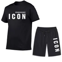 DSQSURY 2022SS Men's Icon D2 Tracksuits Sports T-shirt Shorts Set DSQ Tracksuit Summer Fashion Casu