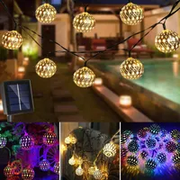 Saiten Solar Light Schnur schmiedeeisere Metallkugel marokkanische Wasserdichte Urlaubsdekoration Modellierung furde LED LED