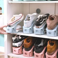 Artefato de sapato de sapato em camadas Artefato de armazenamento de sapatos para economia de espaço para salas de quarto de dormitório Rack de armazenamento de sapatos
