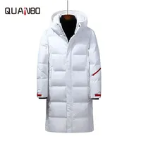 Quanbo Winter Men's Men's Jacket Jackets Male X-Long Outerwear Brand Clothign White Coat Men Parkas 4XL 201128