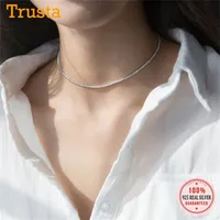Trustdavis Genuine 925 Sterling Silver Temperament Sweet Choker CZ Short Necklace For Women Wedding Jewelry Gift DS1869 220805