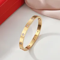 Diamantbangle armband ontwerper aangepaste manchetarmband voor vrouw mannen schroeven luxueuze sieraden roestvrijstalen vriendschap modeparen ontwerpers armbanden goud
