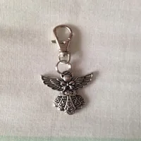 50st Fashion Vintage Silver Alloy Angel Charm Keychain Gifts Key Ring Fit Diy Key Chains Accessories Jewelry12184