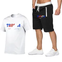 Trapstar Basketball Tracksuit 세트 남자 T 셔츠 쇼트 세트 여름 스포츠웨어 조깅 바지 스트리트하라 주쿠 탑 Tshirt suit 220616