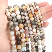 Other Natural Stone Beads Bamboo Leaf Agate Loose For Jewelry Making Needlework DIY Bracelet Strand 4-12 MMOther