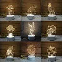 Gece Işıkları Aşk 3D lamba Akrilik LED Işık Düğün Dekorasyon Hediyesi Bebek Duş Çocukları Doğum Günü Partisi Dekor Anime Lightnight Işık Gecesi