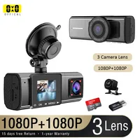 3 Camera Dash Cam 1080P Front and Inside with GPS Vehicle Black Box Driver Recorder for Taxi Uber CAR DVR 720P Rear Camera