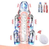 Massageador Cock Wireless Remote Control Penis Sex Toys for Men Atraso de Glans During Glans Trainer Vibradores masturbador masculino