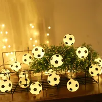 Strings 10 20 40pcs LEDs Football String Lights DIY Soccer Ornament Atmosphere LED For Bar Party Decoration Fans Supplies World CupLED Strin