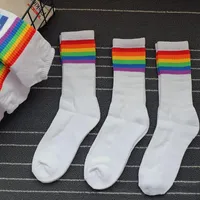Calzini da uomo design originale giovane persone cotone arcobaleno strisce di moda da ballo ragazzo calzino calzini calzini calzini calza