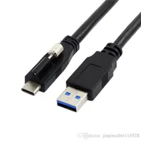 USB 3 1 Tipo-C Conector de bloqueo masculino al USB3 estándar 0 Cable de datos masculino 1 233i
