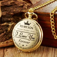 Orologi da polso alla moda casual intagliato intatto fob orologio a ciondolo orologio tascabile in acciaio inossidabile watcherwrist oro