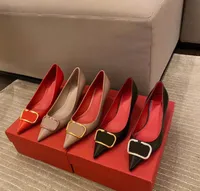 2021 Metal V Elbise Ayakkabı Toka Ayakkabıları Kadın Yüksek Topuklu Pompalar Tacones Sinlu Ayak Parçası Seksi Bayanlar Düğün Ayakkabıları Siyah Topuklu Ayakkabı