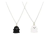 Black And White Ghost Pendant Necklaces For Women Men Best Friend Lovely Ghost Pendant Couple Necklace Fashion Jewelry GC983